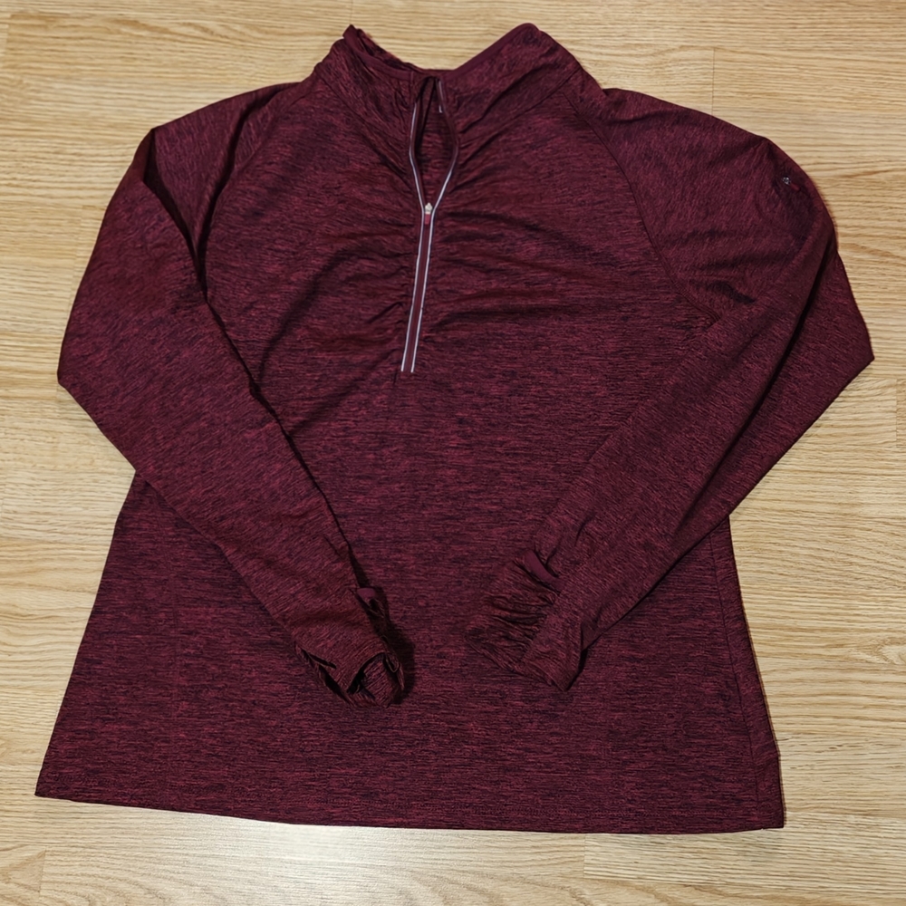 Women's Maroon Quarter-Zip Top
